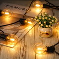 Glowza Outdoor Bulb String Lights Hanging - IP44 Rainproof G40 Globe LED Bulbs